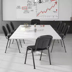 Costway Conference Chair Set Guest Reception Chairs with Powder Coated Metal FrameUpholstered Back & Seat for Meeting Room Black