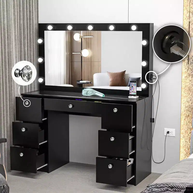 Ananke Lighted Makeup Vanity - Boahaus