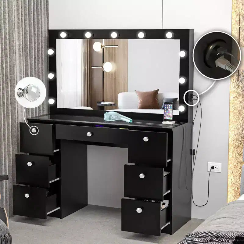 Ananke Lighted Makeup Vanity - Boahaus