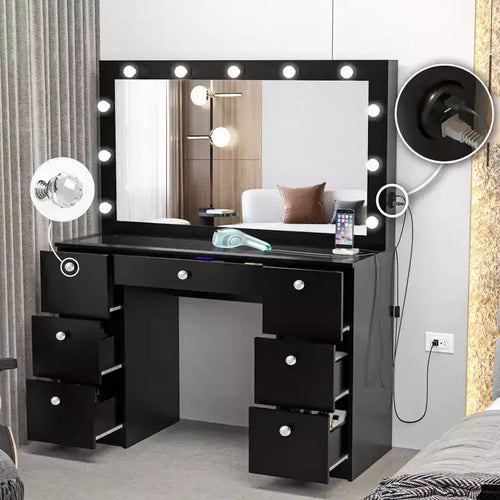 Ananke Lighted Makeup Vanity - Boahaus