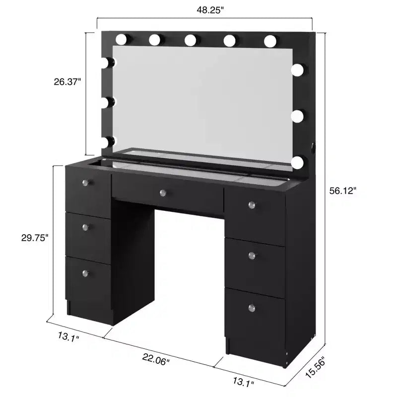 Ananke Lighted Makeup Vanity - Boahaus