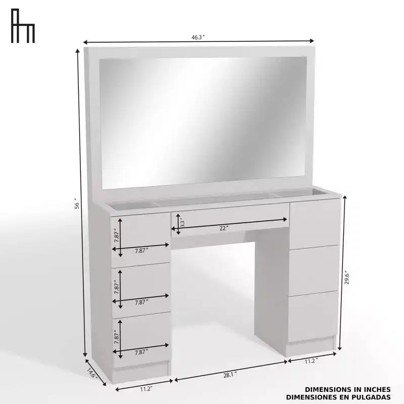 Ananke Lighted Makeup Vanity - Boahaus