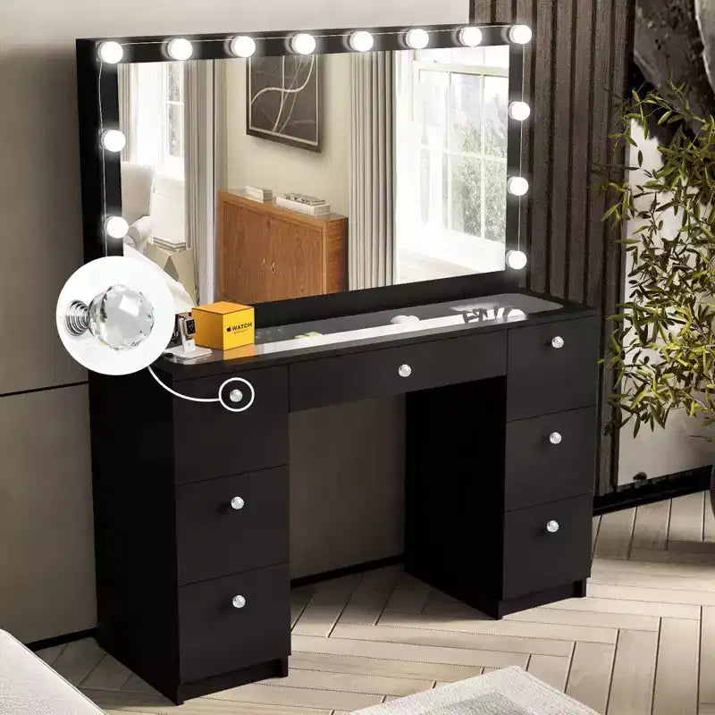 Ananke Lighted Makeup Vanity - Boahaus