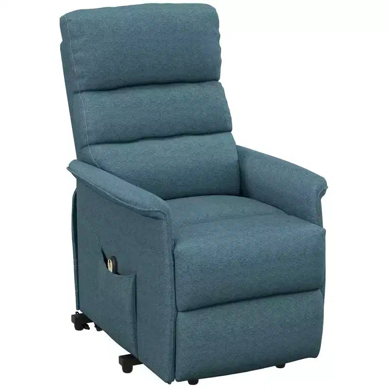 HOMCOM Power Lift Assist Recliner Chair for Elderly with Remote Control, Linen Fabric Upholstery