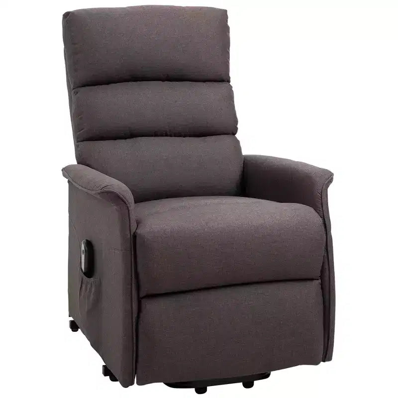 HOMCOM Power Lift Assist Recliner Chair for Elderly with Remote Control, Linen Fabric Upholstery