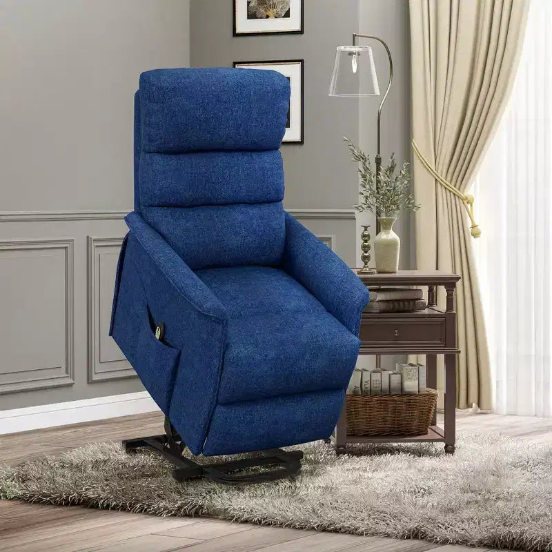 HOMCOM Power Lift Assist Recliner Chair for Elderly with Remote Control, Linen Fabric Upholstery