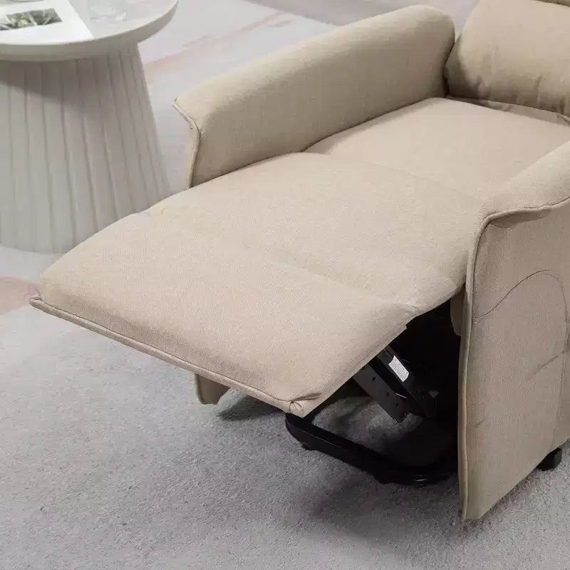 HOMCOM Power Lift Assist Recliner Chair for Elderly with Remote Control, Linen Fabric Upholstery
