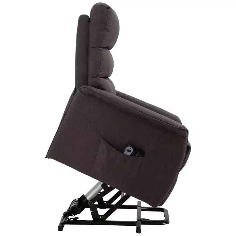HOMCOM Power Lift Assist Recliner Chair for Elderly with Remote Control, Linen Fabric Upholstery