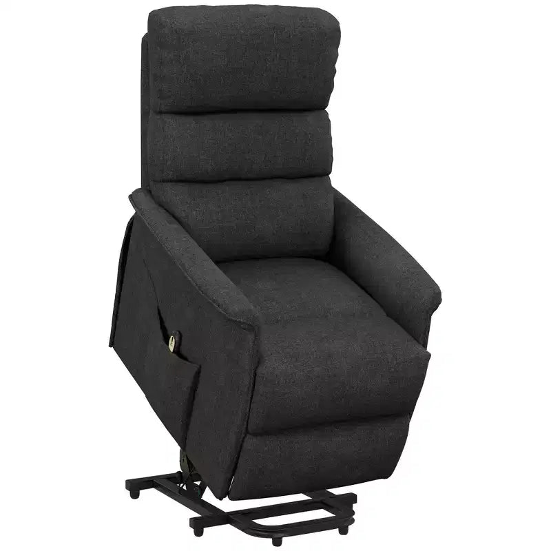 HOMCOM Power Lift Assist Recliner Chair for Elderly with Remote Control, Linen Fabric Upholstery