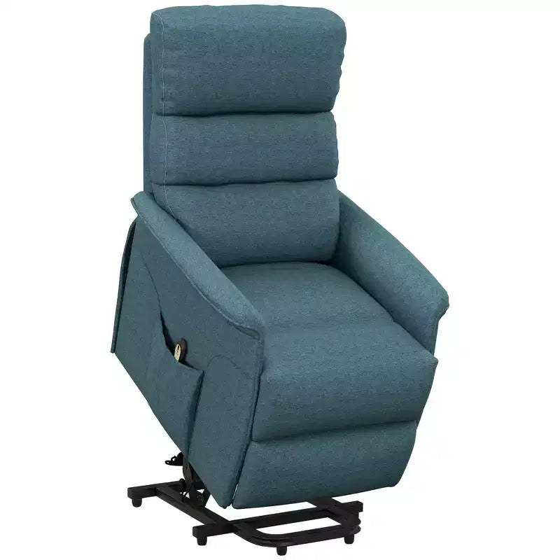 HOMCOM Power Lift Assist Recliner Chair for Elderly with Remote Control, Linen Fabric Upholstery