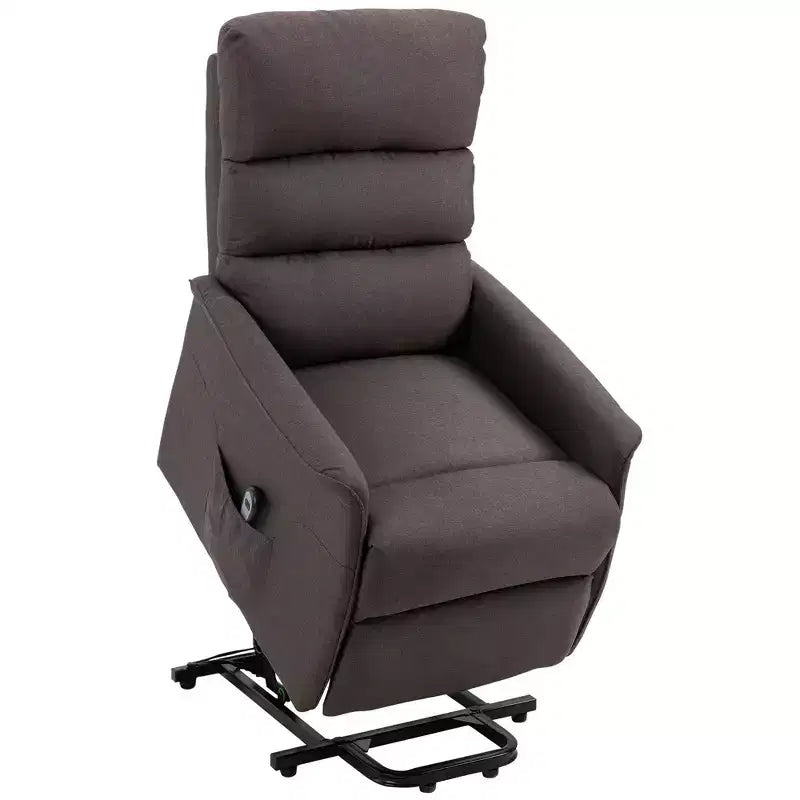 HOMCOM Power Lift Assist Recliner Chair for Elderly with Remote Control, Linen Fabric Upholstery
