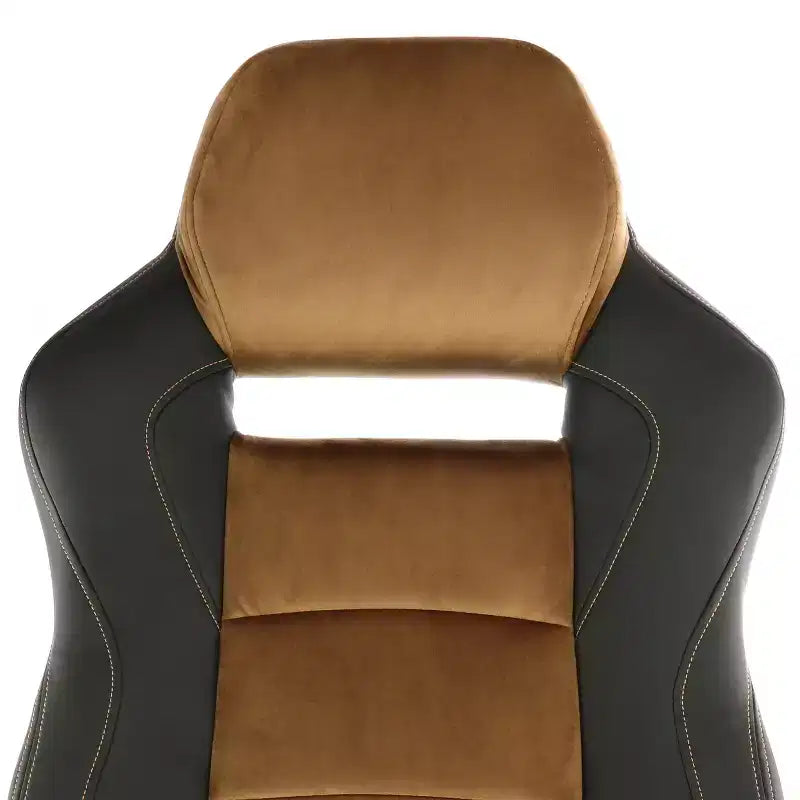 Elama High Back Adjustable Faux Leather Office Chair in Black and Brown