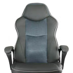 Elama High Back Faux Leather Adjustable Office Chair in Charcoal Grey