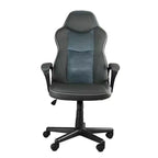Elama High Back Faux Leather Adjustable Office Chair in Charcoal Grey