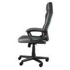 Elama High Back Faux Leather Adjustable Office Chair in Charcoal Grey