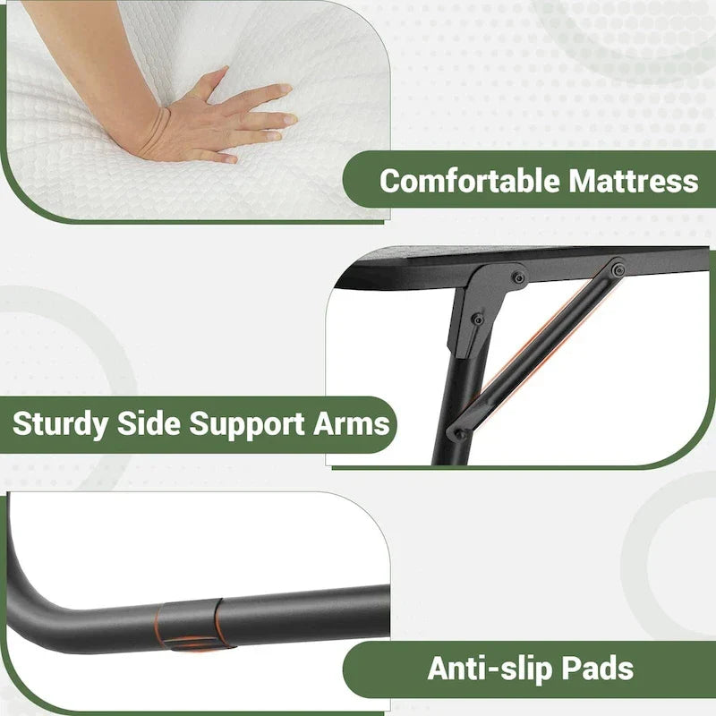 Letto pieghevole con materasso in memory foam da 12,7 cm, letto aggiuntivo a scomparsa con ruote
