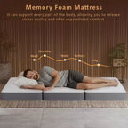 Continental Sleep Materasso portatile a tre pieghe in memory foam gel da 5 pollici | Lati in mesh traspirante con rivestimento ultra morbido, rimovibile e lavabile, 31