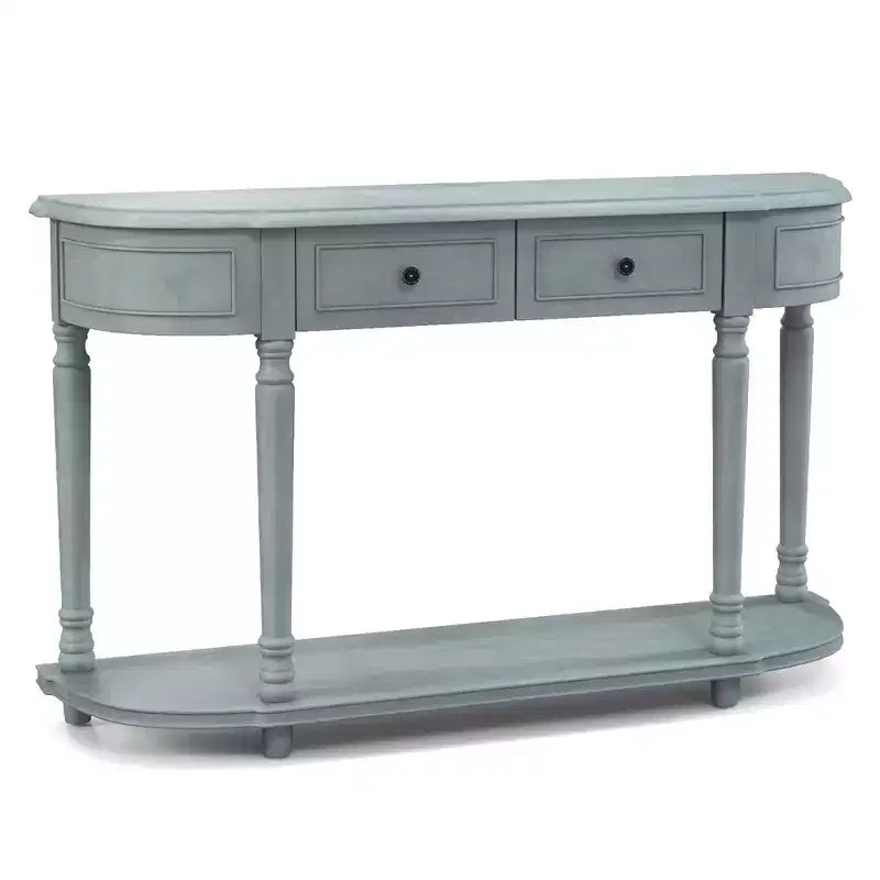 Costway Tavolo Consolle da 132 cm con 2 Cassetti e Ripiano Aperto, Stile Retrò