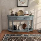 Costway Tavolo Consolle da 132 cm con 2 Cassetti e Ripiano Aperto, Stile Retrò