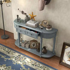 Costway Tavolo Consolle da 132 cm con 2 Cassetti e Ripiano Aperto, Stile Retrò