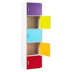Hodedah HID5 High Quality 5 Shelf Home, Office, and School Enclosed Organization Storage 59 Inch Tall Slim Bookcase Cabinets