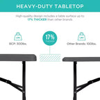 Best Choice Products 4ft Plastic Folding Table, Indoor Outdoor Heavy Duty Portable w/ Handle, Lock for Picnic