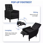 Yaheetech Faux Leather Recliner Sofa with Pocket Spring