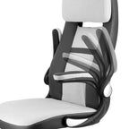 Elama High Back Adjustable Faux Leather and Fabric Office Chair in Dark Gray and Light Gray