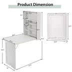 Costway Wall Mounted Computer Convertible Desk Floating Desk w/ Storage Bookcases