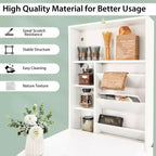 Costway Wall Mounted Computer Convertible Desk Floating Desk w/ Storage Bookcases
