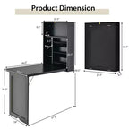 Costway Wall Mounted Computer Convertible Desk Floating Desk w/ Storage Bookcases