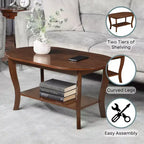 American Heritage Oval Coffee Table with Shelf - Breighton Home