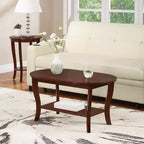 American Heritage Oval Coffee Table with Shelf - Breighton Home