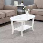 American Heritage Oval Coffee Table with Shelf - Breighton Home