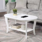 American Heritage Oval Coffee Table with Shelf - Breighton Home
