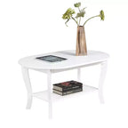 American Heritage Oval Coffee Table with Shelf - Breighton Home