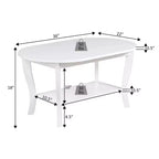 American Heritage Oval Coffee Table with Shelf - Breighton Home