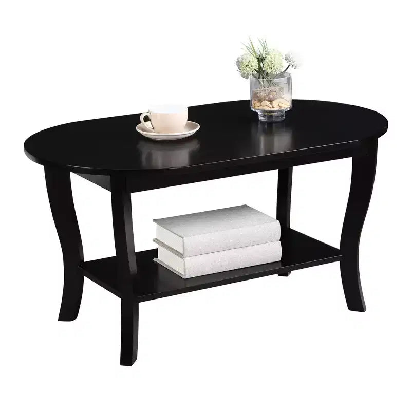 American Heritage Oval Coffee Table with Shelf - Breighton Home