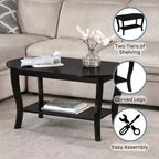 American Heritage Oval Coffee Table with Shelf - Breighton Home