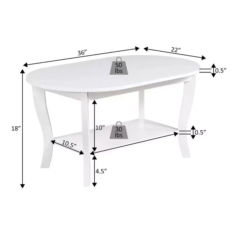 American Heritage Oval Coffee Table with Shelf - Breighton Home