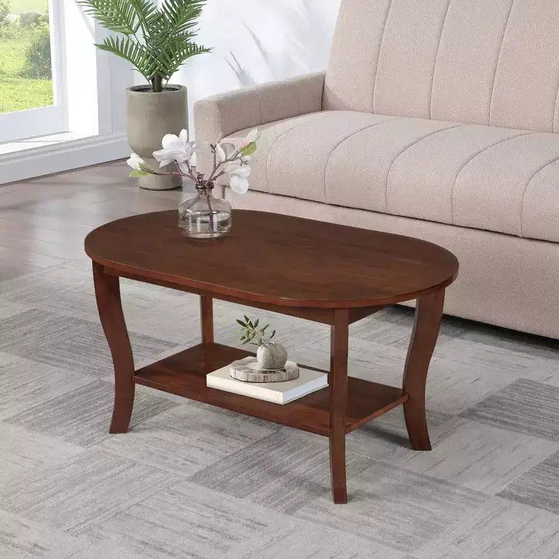 American Heritage Oval Coffee Table with Shelf - Breighton Home