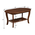 American Heritage Oval Coffee Table with Shelf - Breighton Home