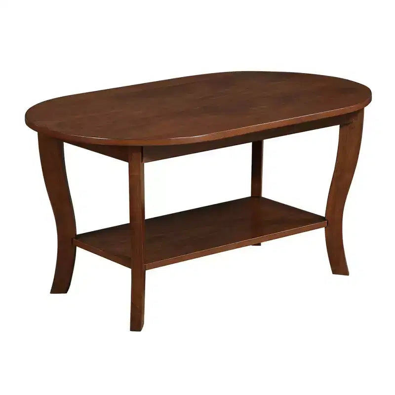 American Heritage Oval Coffee Table with Shelf - Breighton Home