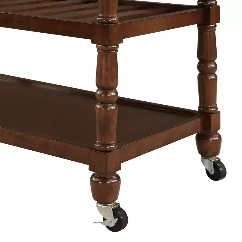 French Country 3 Tier Butcher Block Kitchen Cart with Drawers - Breighton Home