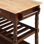 French Country 3 Tier Butcher Block Kitchen Cart with Drawers - Breighton Home