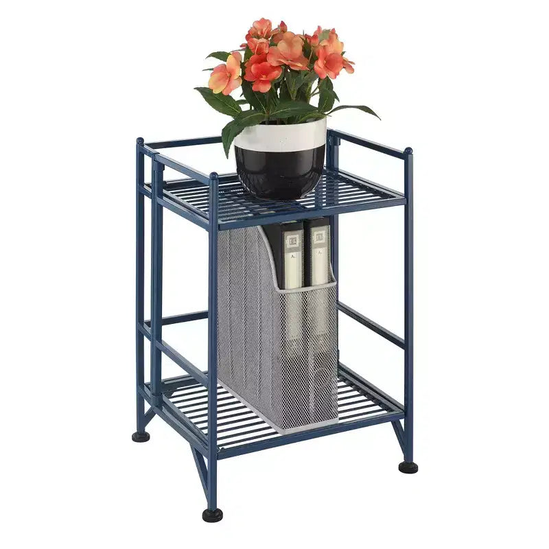 Scaffale metallico pieghevole a 2 ripiani da 20" per spazio extra - Breighton Home