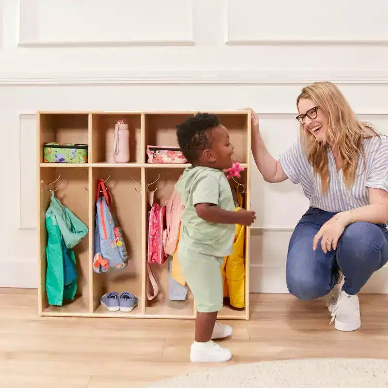 ECR4Kids Streamline 4-Section Toddler Coat Locker with Cubby Storage, Kids Furniture