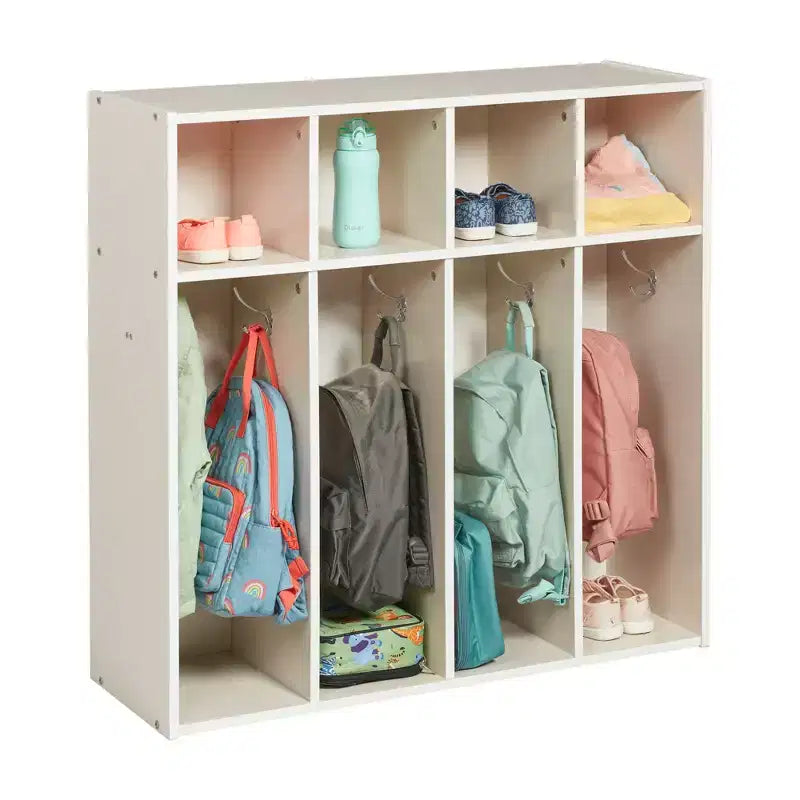 ECR4Kids Streamline 4-Section Toddler Coat Locker with Cubby Storage, Kids Furniture