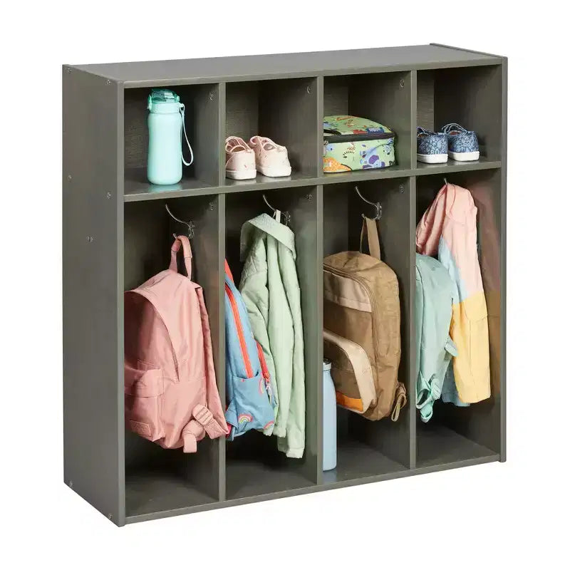 ECR4Kids Streamline 4-Section Toddler Coat Locker with Cubby Storage, Kids Furniture