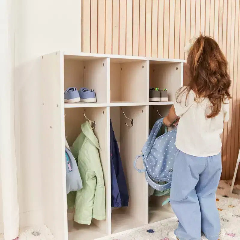 ECR4Kids Streamline 4-Section Toddler Coat Locker with Cubby Storage, Kids Furniture